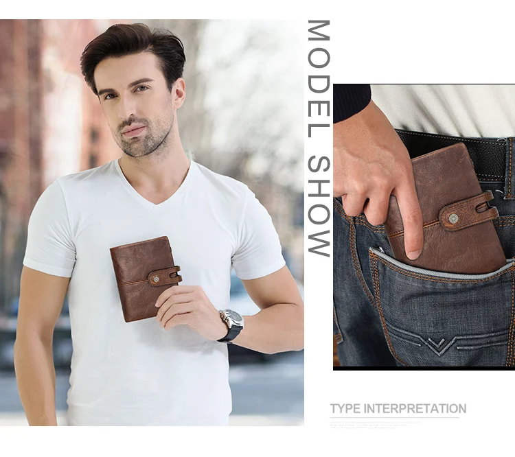 Contact's Genuine Leather Wallet for Men RFID Blocking Bifold 13 card slots with Coin Pocket