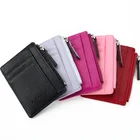 Chivenido Mens/Womens Mini PU Leather ID Credit Card Zipper Holder Organizer Business Card Holder Wallet