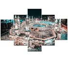Modular High Quanlity Modern Wall Art Islam Pictures 5 panel islamic muslim canvas painting