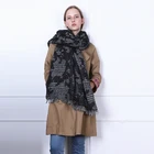 Classic European Autumn Winter Acrylic Wrap Shawl Lady Tartan Blanket Houndstooth Female Scarf