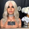 2019 Fantasy Beauty Light Blonde Bob Cut Short Wavy Synthetic Hair Lace Front Short Wigs For Women