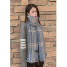 Scarf Woman Hijab Custom Neck Winter Fashion Men Long Multicolor Warm Wool Plaid Shawl