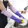 waterproof durable latex thickened women washing clothes housework rubber gloves