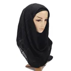 Solid colour muslim fashion plaid pleated crinkled women hijab scarf