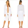 NEW STOCK White Long Sleeve Lace Cover Ups Cotton Beachwear Bohemian Kimono Beach Dress