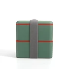 Cille 1.76L Double Layer Biodegradable Lunch Box Plastic Bento Box 100% Compostable Eco-Friendly Food Container