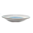 Blue Rimmed Nordic Restaurant Dinning Ceramic Printed Butter Plate,Salad Bread Pasta Brunch