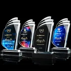 Crystal Trophy Crystal Glass Trophy Custom Award Fashionable Souvenir New Design 3D K9 Glass Color Crystal Trophy