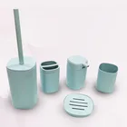 New arrival modern style household hotel bathroom accessories plastic 5 piece bathroom set