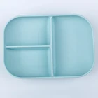 Food Grade Kids Toddler Feeding Eating Divided Silicone Suction Dinner Plate Bowls Set