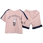 Mudkingdom Short Sleeve Pink Household Undershirt Sleepwear Girls Pajamas