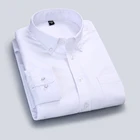 Oxford cotton long sleeve casual formal white mens shirt