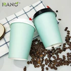 RANO High Quality Blue Thick Cold/Hot Drink 500ml Disposable Paper Cup for Coffee Milk tea Beverage Packaging Cup