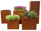 Metal Flower Pot Metal Laser Cut Square Metal Planter Corten Steel Flower Pot