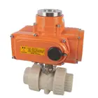 TUOERPU Electric actuator plastic ball valve PVC double ball valve is used for water supply