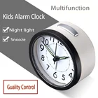 black plastic night light snooze table alarm clock