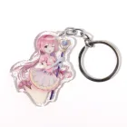 Vograce custom UV print key chain, wholesale cartoon anime gold foil vograce acrylic charm