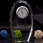 Customize K9 Clear Decorations Islamic Kaaba Mosque Crystal Tower Clock Model