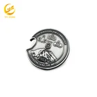 Brass Bottle Opener Pop Fancy Custom Logo Brass Coated Flat Iron Metal Coin Bottle Opener