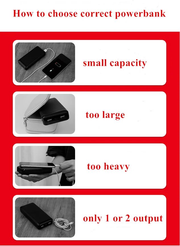 20000mAh Mirror Mini Power Bank Portable LED LCD Fast Charging slim Powerbank Quick Charge Mobile Charger with 3 in 1 cables