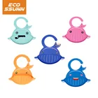 Hot sale folding soft silicon baby bib with catcher