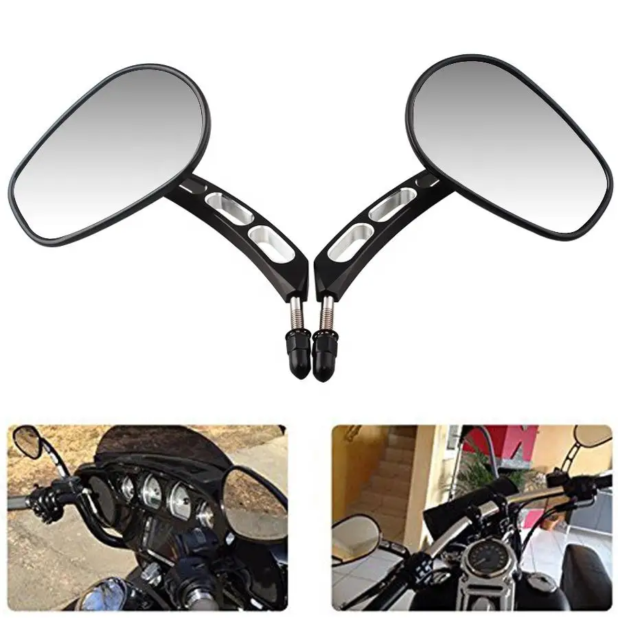 8MM Rear View Side Mirrors For Harley Street Bob FXDB Fat Boy Iron 883 XL883N Sportster 1200 Custom XL1200C Motorcycle Rearview