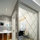 4mm 5mm decoration copper and lead free mirror with diamond line