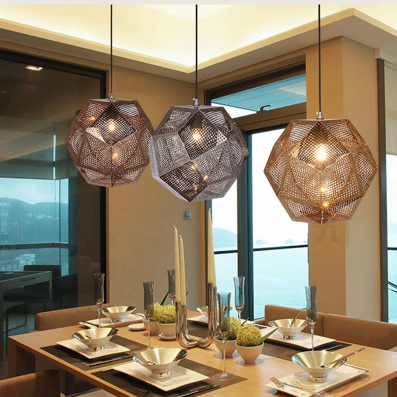 Vintage Nordic Kitchen Decorative Hanging Metal Black Industrial Modern LED Chandelier Pendant Lights