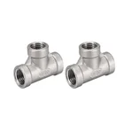 Steel Socket SS 316 3 Ways Connector Stainless Steel Socket Tee Pipe Fittings