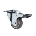 1.5inch TPR swivel caster with brake lock environmentally friendly universal Castor Multidirectional omnidirectional Wheels