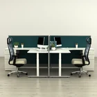 Fashion style open area t shape design office partition for 2 people workstation