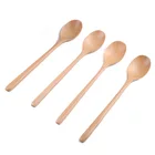Custom LOGO natural long handle soup milk semi-circular handle wholesale customwood bowl spoon