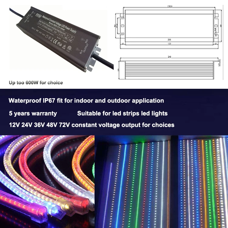 120W led driver dc 12v 24v 36v High PFC Constant Voltage IP67 waterproof ce rohs power supply