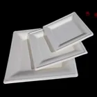 Factory Direct Sales Bagasse Square Plate Large Square Plate Dinner Plate - 10"