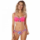 2019 New lady swimsuit sexy hot two piece solid high cut bathing suit triangle vacation swimwear bikini