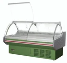 Fresh meat display curved glass meat showcase Deli case/supermarket refrigerator showcase/curved glass