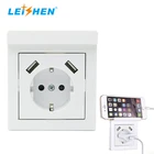 Quick charger 2.8A USB power socket wall amounted European type 250V 16A