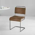 Interior room indoor furniture upholstered reto leather dining chairs with metal base