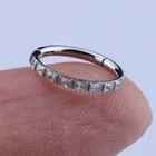 Designed Zirconia Piercing Ring 2020 New Designed Square Cubic Zirconia Nose Ring Hinged Segment Piercing