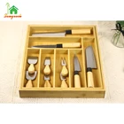 Bamboo Kitchen Drawer Organizer Wood Expandable Silverware Organizer Utensil Holder Cutlery Tray