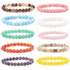 Gem Precious 2021 Wholesale Handmade Gem Precious Gemstone Round Beads Stretch Bracelet Unisex