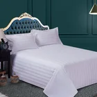 100% Cotton White Satin Stripe Bedsheet Hotel Home Beijing Manufacturer