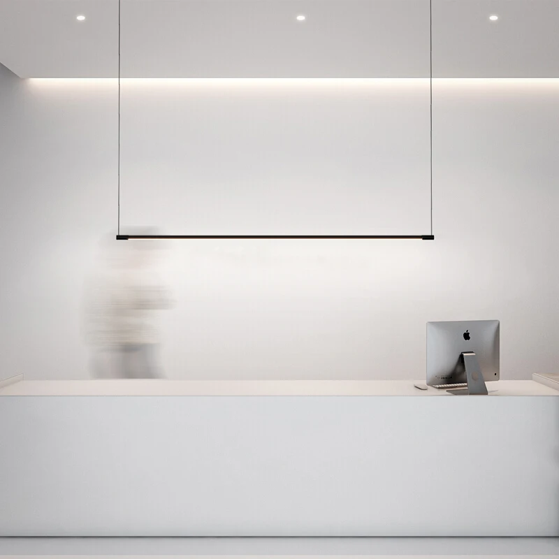 Modern Long Tube LED Hanging Lamp Cylinder linear led pendant light for Bar bedside dinning room