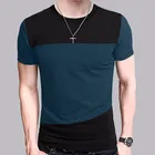 T-shirt Men Short Sleeved T-shirt Boy Round Neck Color Matching