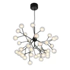 Mesh Brass Pendant Lamps Glass Light Bulb Smoked Chandelier With Metal And Modern Chrome