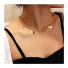 Alloy Pendant Clavicle Chain Plated Butterfly Choker Necklace