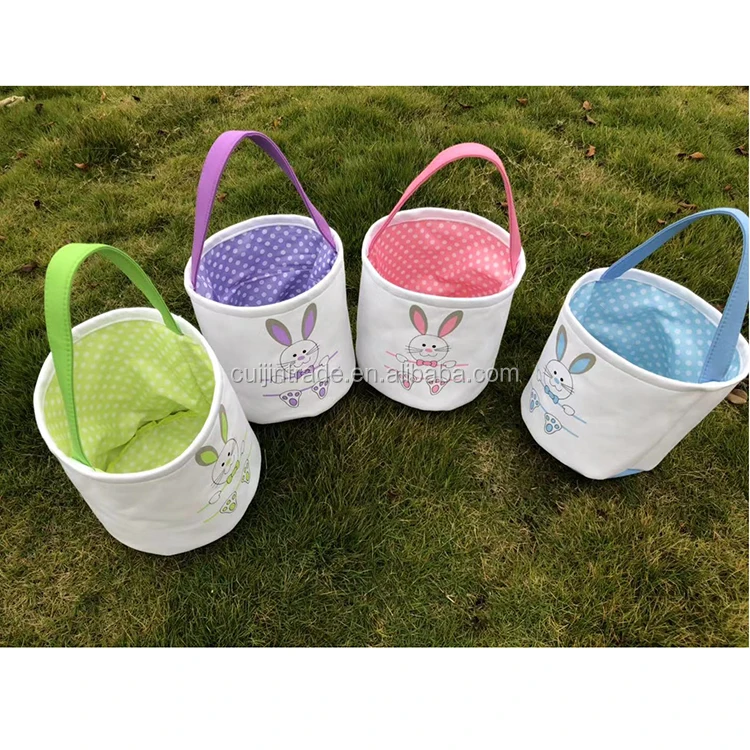 bucket personalized embroideres plush bunny ear easter basket