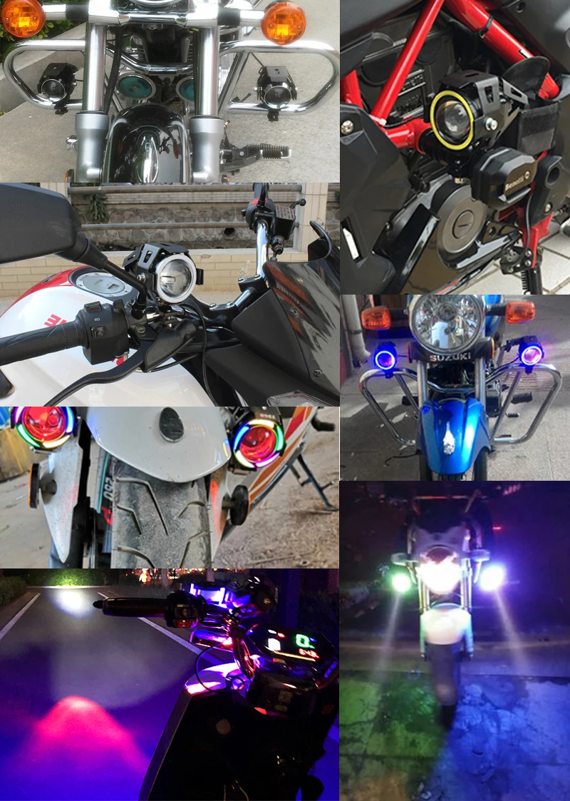 20w Motorcycle Headlight 2000lm Spotlight U5 U7 Led Waterproof