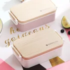 Factory rectangular wooden sense lunch box with tableware lunch box for students