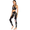 Wholesales Women's 2 PCS Pattern Print Sports Bra Pants Set Yoga Wear Set Racerback Bra and Leggings Tights